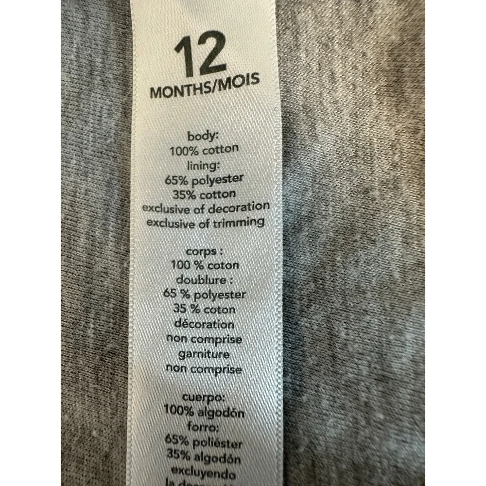 OshKosh Bgosh Kids 12M Dark Wash Denim Jacket Full Zip Corduroy Collar 6J666310
